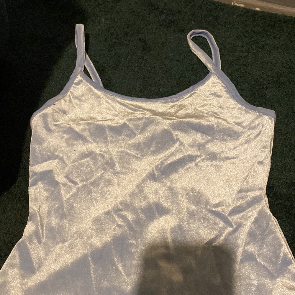 Periwinkle/baby blue Velvet Bodysuit - Picture 2 of 3